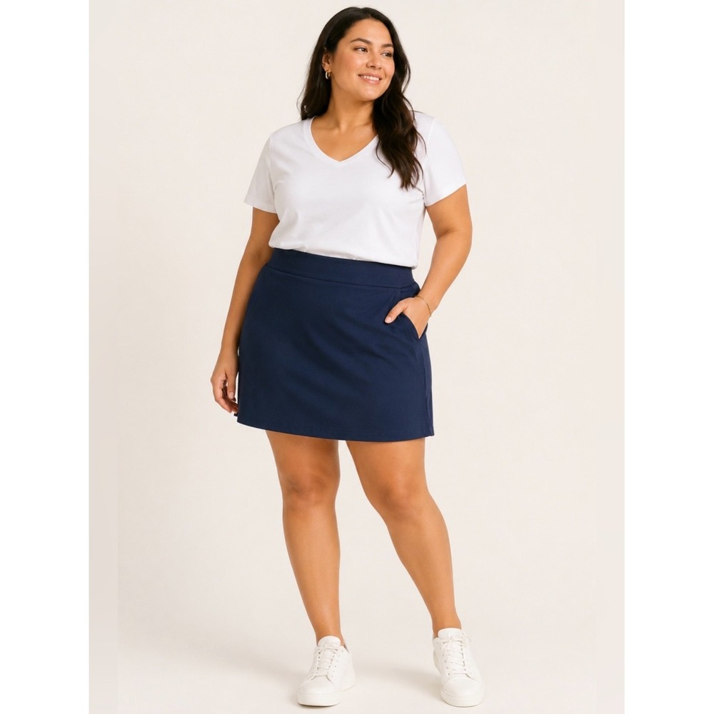 RipSkirt Hawaii Wrap Skirt XXL Length 2 Navy Blue Athletic Travel Skort NWT